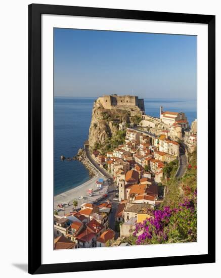 Town View With Castello Ruffo, Scilla, Calabria, Italy-Peter Adams-Framed Photographic Print