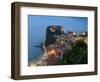 Town View with Castello Ruffo, Scilla, Calabria, Italy-Walter Bibikow-Framed Photographic Print