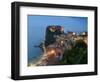 Town View with Castello Ruffo, Scilla, Calabria, Italy-Walter Bibikow-Framed Photographic Print