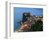 Town View with Castello Ruffo, Scilla, Calabria, Italy-Walter Bibikow-Framed Photographic Print