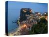 Town View with Castello Ruffo, Scilla, Calabria, Italy-Walter Bibikow-Stretched Canvas