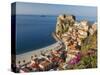 Town View With Castello Ruffo, Scilla, Calabria, Italy-Peter Adams-Stretched Canvas