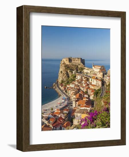 Town View With Castello Ruffo, Scilla, Calabria, Italy-Peter Adams-Framed Photographic Print