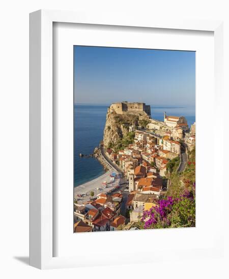 Town View With Castello Ruffo, Scilla, Calabria, Italy-Peter Adams-Framed Photographic Print