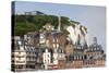 Town View with Cliffs, Le Treport, Normandy, France-Walter Bibikow-Stretched Canvas