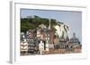 Town View with Cliffs, Le Treport, Normandy, France-Walter Bibikow-Framed Photographic Print