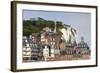 Town View with Cliffs, Le Treport, Normandy, France-Walter Bibikow-Framed Photographic Print