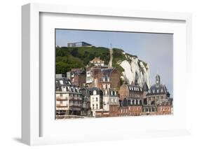 Town View with Cliffs, Le Treport, Normandy, France-Walter Bibikow-Framed Photographic Print