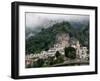 Town View with Fog, Positano, Amalfi Coast, Campania, Italy-Walter Bibikow-Framed Photographic Print