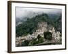 Town View with Fog, Positano, Amalfi Coast, Campania, Italy-Walter Bibikow-Framed Photographic Print