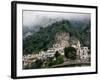 Town View with Fog, Positano, Amalfi Coast, Campania, Italy-Walter Bibikow-Framed Photographic Print