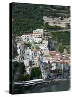 Town View with Harbor, Amalfi, Amalfi Coast, Campania, Italy-Walter Bibikow-Stretched Canvas