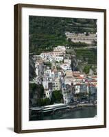 Town View with Harbor, Amalfi, Amalfi Coast, Campania, Italy-Walter Bibikow-Framed Photographic Print