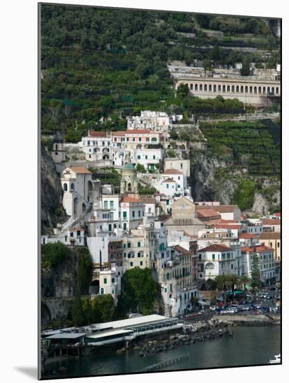 Town View with Harbor, Amalfi, Amalfi Coast, Campania, Italy-Walter Bibikow-Mounted Photographic Print