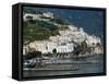 Town View with Harbor, Amalfi, Amalfi Coast, Campania, Italy-Walter Bibikow-Framed Stretched Canvas