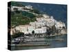 Town View with Harbor, Amalfi, Amalfi Coast, Campania, Italy-Walter Bibikow-Stretched Canvas