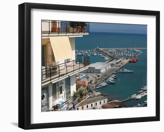 Town View with Port, Salerno, Campania, Italy-Walter Bibikow-Framed Photographic Print