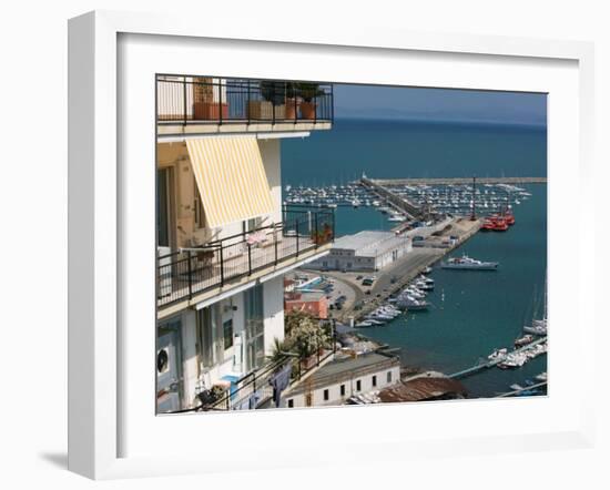 Town View with Port, Salerno, Campania, Italy-Walter Bibikow-Framed Photographic Print