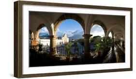 Town Viewed Through from a Palace, Palacio De Los Capitanes Generale, Antigua Guatemala, Guatemala-null-Framed Photographic Print