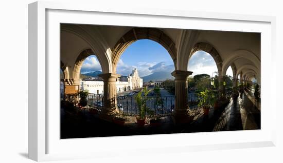 Town Viewed Through from a Palace, Palacio De Los Capitanes Generale, Antigua Guatemala, Guatemala-null-Framed Photographic Print