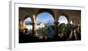 Town Viewed Through from a Palace, Palacio De Los Capitanes Generale, Antigua Guatemala, Guatemala-null-Framed Photographic Print