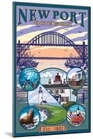 Town Views, Newport, Oregon-Lantern Press-Mounted Art Print