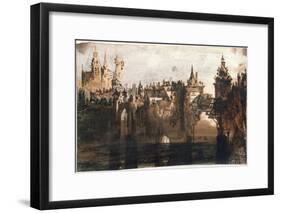 Town with a Broken Bridge-Victor Hugo-Framed Giclee Print