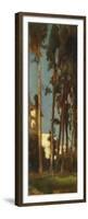 Town with Cypress Trees and Houses-Stefano Ussi-Framed Premium Giclee Print