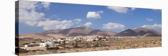 Town with Mountains in the Background, Tunisia, Fuerteventura, Canary Islands, Spain-null-Stretched Canvas