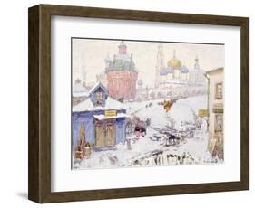 Townscape in Winter-Konstantin Ivanovich Gorbatov-Framed Giclee Print