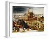 Townsfolk Skating on a Castle Moat-Pieter Bruegel the Elder-Framed Giclee Print