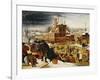 Townsfolk Skating on a Castle Moat-Pieter Bruegel the Elder-Framed Giclee Print