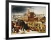 Townsfolk Skating on a Castle Moat-Pieter Bruegel the Elder-Framed Giclee Print