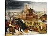 Townsfolk Skating on a Castle Moat-Pieter Bruegel the Elder-Stretched Canvas