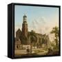 Townspeople Near the Nicolaikerk, Utrecht-Jan Hendrik Verheyen-Framed Stretched Canvas