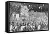 Townspeople Parading-null-Framed Stretched Canvas