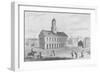 Townspeople Surrounding outside Faneuil Hall-null-Framed Giclee Print