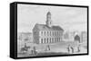 Townspeople Surrounding outside Faneuil Hall-null-Framed Stretched Canvas