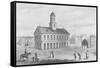 Townspeople Surrounding outside Faneuil Hall-null-Framed Stretched Canvas