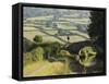 Towpath, Monmouth and Brecon Canal, Tal Y Bont, Powys, Mid-Wales, Wales, United Kingdom-David Hughes-Framed Stretched Canvas