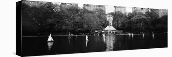 Toy Boats Floating on Water, Central Park, Manhattan, New York City, New York State, USA-null-Stretched Canvas