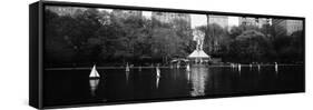 Toy Boats Floating on Water, Central Park, Manhattan, New York City, New York State, USA-null-Framed Stretched Canvas