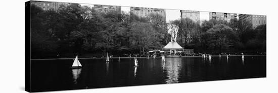 Toy Boats Floating on Water, Central Park, Manhattan, New York City, New York State, USA-null-Stretched Canvas