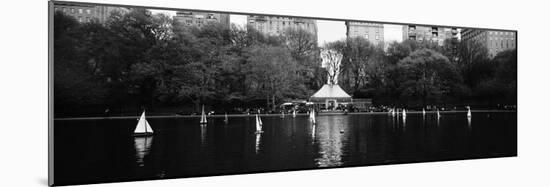 Toy Boats Floating on Water, Central Park, Manhattan, New York City, New York State, USA-null-Mounted Photographic Print