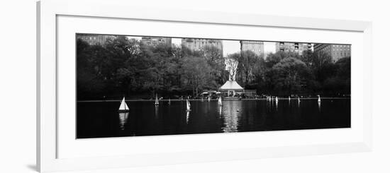 Toy Boats Floating on Water, Central Park, Manhattan, New York City, New York State, USA-null-Framed Photographic Print