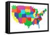 Toy Bricks American Map-nmcandre-Framed Stretched Canvas