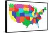 Toy Bricks American Map-nmcandre-Framed Stretched Canvas