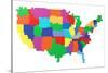 Toy Bricks American Map-nmcandre-Stretched Canvas