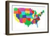 Toy Bricks American Map-nmcandre-Framed Art Print