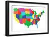 Toy Bricks American Map-nmcandre-Framed Art Print